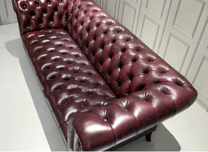 Chesterfield Couch Dreisitzer Sitz Polster Sofa Braun Edles Sofa