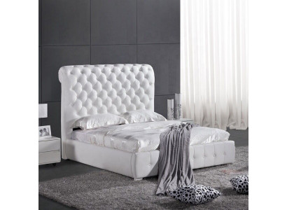 Klassisches Schlafzimmer Bett 160x 200 cm Leder Textil Chesterfield Hotel Betten