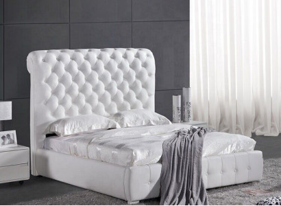 Klassisches Schlafzimmer Bett 160x 200 cm Leder Textil Chesterfield Hotel Betten