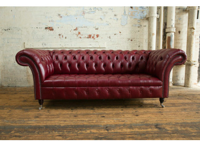 Roter Chesterfield Dreisitzer Designer 3-er Sofa Luxus Couch