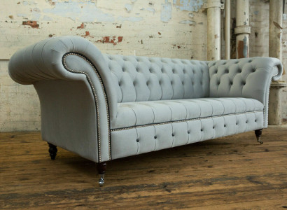 Weißer Designer Chesterfield Dreisitzer Moderne 3-er Couch