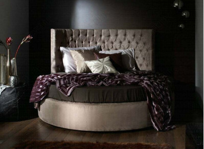Runde Chesterfield Luxus Rund Bett Klassische Hotel Samt Textil Leder Betten Neu