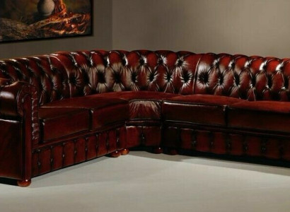 Chesterfield Ecksofa Eckcouch Designer Sofa Couch Samt Ledersofa