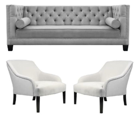 Graue Chesterfield Sessel Weiß xxl Big Textil Stoff Couchen Kreative Möbel Neu