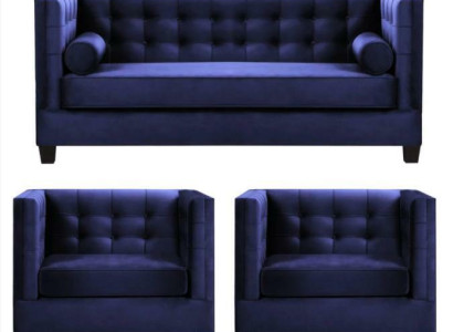 Schlafsofa Sessel Kreative Möbel Textil Stoff Blau Gruppe Wohnzimmer Modern Sofa
