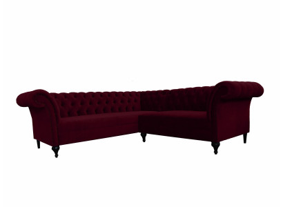 Chesterfield Ecksofa Eckcouch Designer Sofa Couch Samt Ledersofa SLIII Sofa №82