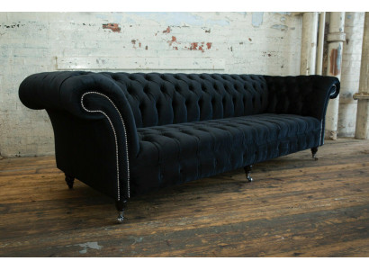 Schwarzer Moderner Viersitzer Luxus 4-Sitzer Wohnzimmer Sofa