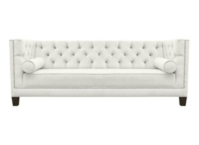 Dreisitzer Stoff Wohnzimmer weiß Couchen Polster Sofa Sofas Chesterfield couch