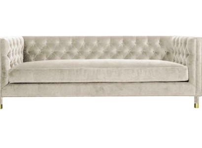 Beige Möbel 4 Sitzer Chesterfield Sofa Samt XXL Big Textil Stoff Couchen
