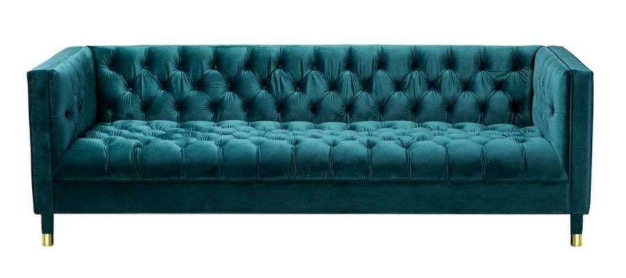 Chesterfield Sofa Blaue Sofas Textil Stoff Couchen Möbel 4-Sitzer