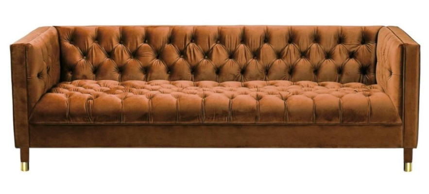 OrangesSofa Chesterfield Couch Textil Stoff Couchen Luxus Möbel 4-Sitzer