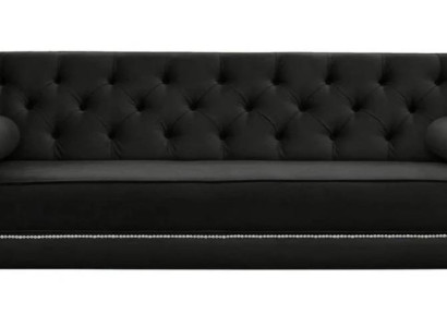 Chesterfield 4 sitzer Sofa Luxus Design Textil Stoff Couchen Schwarze Sofas