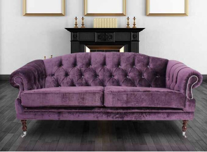 Barock Rokoko Sofa Couch Textil Samt Chesterfield - Designer Couchen