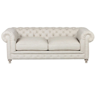 Weißer Polster Chesterfield 3-Sitzer Luxus Wohnzimmer Sofa