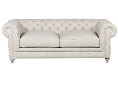 Weißer Polster Chesterfield 3-Sitzer Luxus Wohnzimmer Sofa