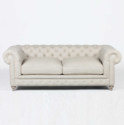 Weißer Chesterfield Luxus Dreisitzer Moderner 3-er Wohnzimmer Couch