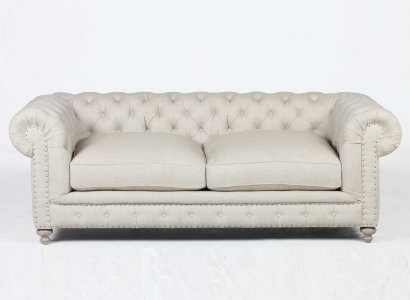 Weißer Chesterfield Luxus Dreisitzer Moderner 3-er Wohnzimmer Couch