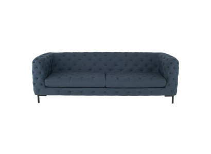Grauer Moderner 3-Sitzer Chesterfield Wohnzimmer Stilvolle Couch 