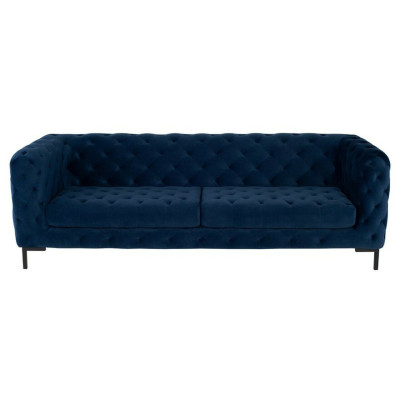 Stilvoller Blauer Chesterfield 3-Sitzer Wohnzimmer Luxus Couch