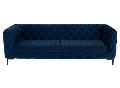 Stilvoller Blauer Chesterfield 3-Sitzer Wohnzimmer Luxus Couch