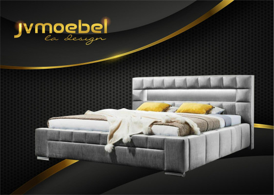 Bett inkl LED Beleuchtung Schlafzimmer Design Möbel Modern Betten Luxus Doppel