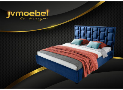 Blaues Designer Bett Schlafzimmer Design Möbel Modern Luxus Betten Gestell Neu