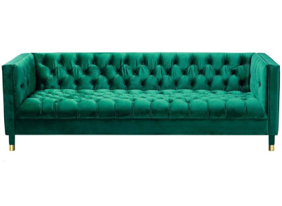 Grüne Dreisitzer Stoff Chesterfield Design Couchen Polster Sofa Wohnzimmer 230cm