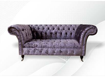 Chesterfield Sofa Couch Zweisitzer Stoff Couchen Sofas 2 er Sitz Polster Samt