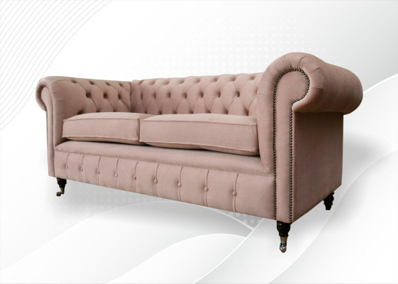 Design Polster Sitz Couch 3 Sitzer Sofa Chesterfield  Sofas Couchen Textil Stoff