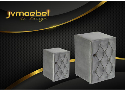 Modernes Design 2x Nachttische Chesterfield Textil Schlafzimmer Nachttische Neu