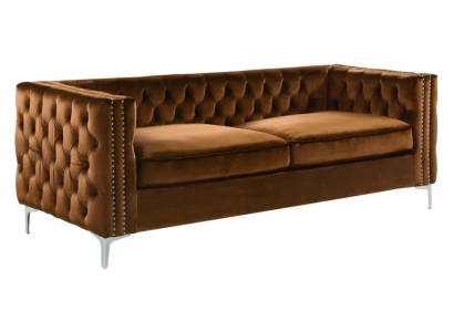 orange chesterfield couch luxus samt stoff couchen sofa set knöpfe polster neu