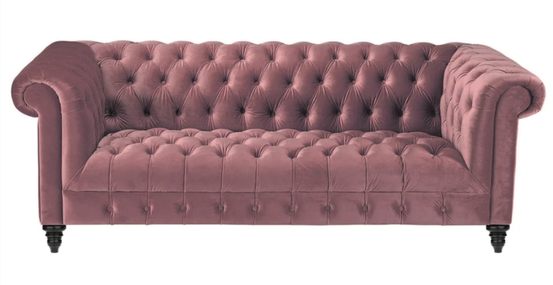 Fuchsia Samt Couch Luxus Polster Chesterfield Möbel Sofa mit Knöpfen Dreisitzer
