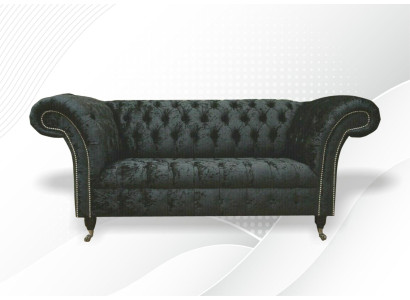 Chesterfield Samt Club Couch Polster 2 Sitzer design Textil Sofas Couchen