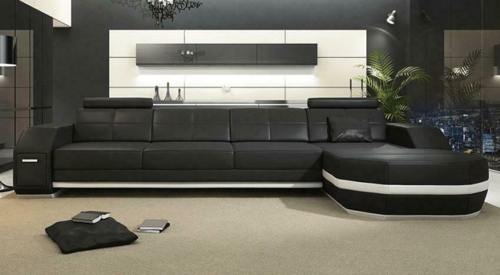 Moderne Flackschiff Wohnzimmer Sofa Couch Garnitur Polster