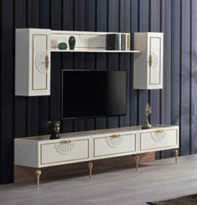 Esszimmer Garnitur Esstisch 4x Stuhl Kommode Gruppe Tisch 8tlg. Set