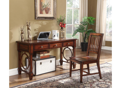 Schreibtisch 2tlg. Set Büro Einrichtung Tisch Holz Design Möbel Schrank Computer