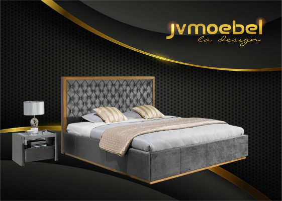 Luxus Bett Textil 2x Nachttisch 3tlg. Schlafzimmer Set Möbel Betten Bettgestell