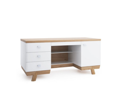 Moderner Schreibtisch Tisch Schreibtische Büro Office Chef Tische Holz Aspen