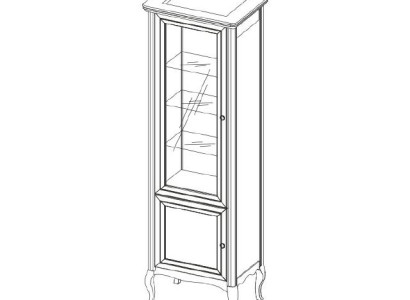 Schrank Echtes Holz Massivholz Klassische Vitrine Vitrinenschrank-Model PR-W 1-2