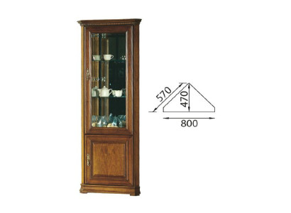 Klassischer Vitrine Vitrinenschrank Eckschrank Schrank Massiv Sammler Vitrinen