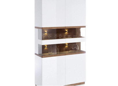 Vitrine Modern Stil Wohnzimmer Kollektion Vitrinen Schrank Regal Anrichte Weiß