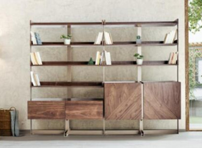 Moderne Vitrine Wohnzimmer Möbel Regal Standregal Echtholz Möbel Braun Regale
