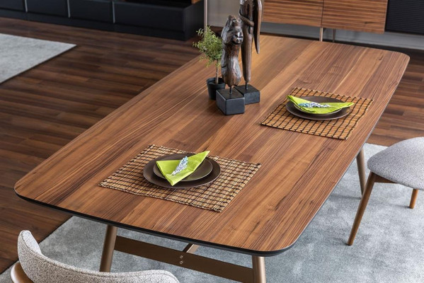 Designer Brauner Esstisch Tische Tisch + 4x Lehnstuhl Möbel 5tlg. Set