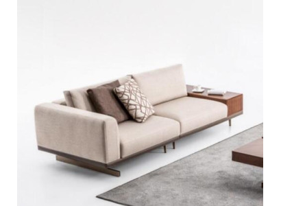 Beige Moderner Zweisitzer Luxus Couch Sofa Wohnzimmermöbel Couchen Stoff