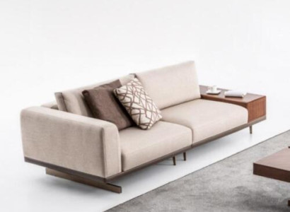 Beige Moderner Zweisitzer Luxus Couch Sofa Wohnzimmermöbel Couchen Stoff