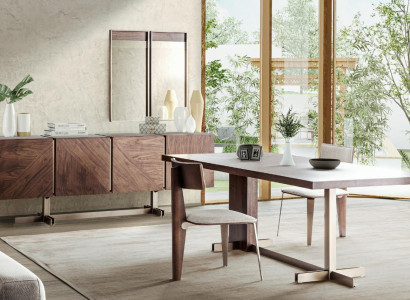 Brauner Esstisch Designer Tische Tisch + 4x Lehnstuhl Möbel 5tlg. Set