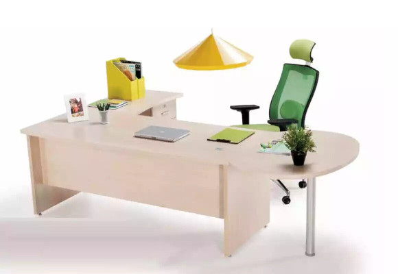 Moderner Büro Exklusiver beige Eckschreibtisch Schreibtisch Kommode 2tlg.