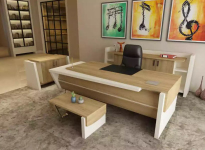 Schreibtisch Couchtisch Aktenschrank Kommode modernes braunes Holz