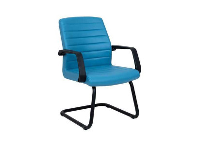 Wartezimmer Praxis Kanzlei Büroeinrichtung Blau Leder Stühle Konferenz Stuhl