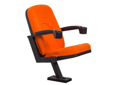 Modern Sessel Sessel Sofa 1 Sitzer für Theater Kino Design Luxus Orange Textil